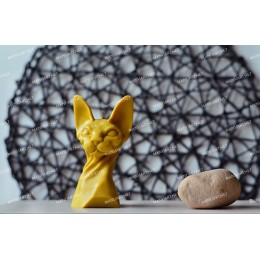 Silicone mold - Sphynx Cat bust 3D - for making soaps, candles and figurines