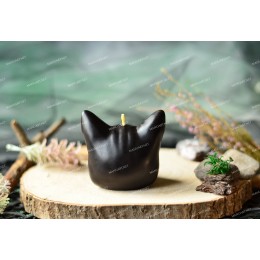 Silicone mold - Triple moon cat head 3D - for making soaps, candles and figurines