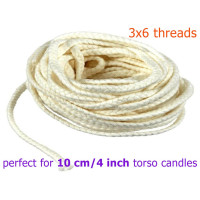 100 % Cotton candle wick perfect for 10 cm / 4 inch Goddess candles 3x6 thread 10 meters / 32 ft