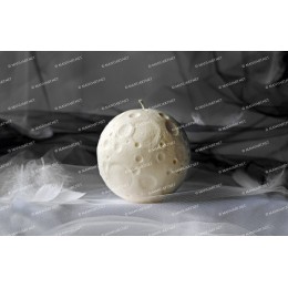 Silicone mold - BIG Full moon sphere with face 3D - for making soaps, candles and figurines