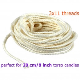 100 % Cotton candle wick perfect for 20 cm / 8 inch Goddess candles 3x11 thread 10 meters / 32 ft