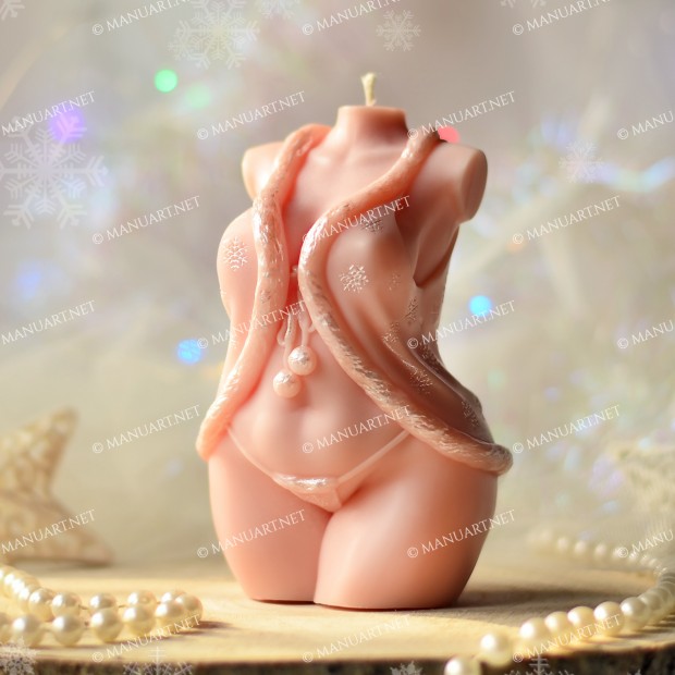 Silicone mold - Big Lady Santa torso 3D - for making soaps, candles and figurines