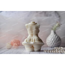 Silicone mold - Big Lady Santa in skirt torso 3D - for making soaps, candles and figurines