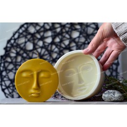 Silicone mold - Moon face 2D - for making soaps, candles and figurines
