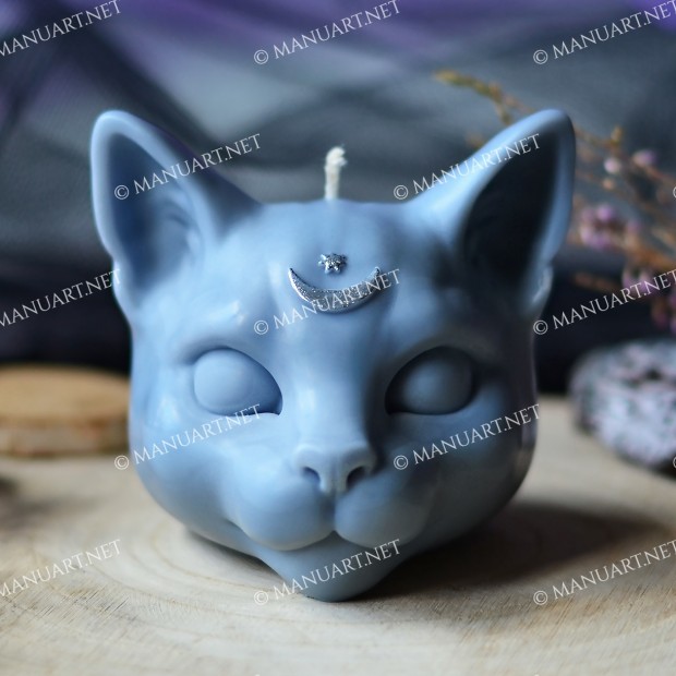 Silicone mold - Moon with a star cat head 3D - for making soaps, candles and figurines