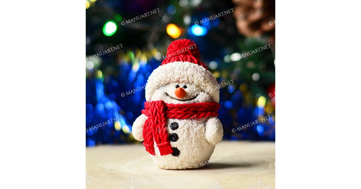 Small Snowman with Scarf - Silicone Mold –