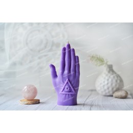 Silicone mold - Palmistry Hand with eye Illuminati 3D - for making soaps, candles and figurines