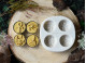 Silicone mold - Egyptian symbols four cavities tea light - for making soaps, candles and figurines