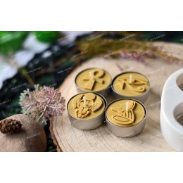 Silicone mold - Egyptian symbols four cavities tea light - for making soaps, candles and figurines