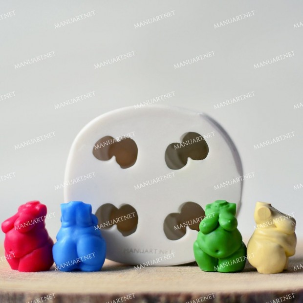 Silicone mold - SUPER MINI Big sweet mama Woman torso - for making soaps, candles and figurines