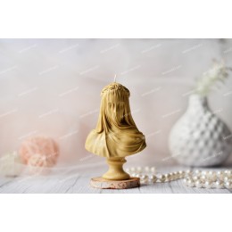 Silicone mold - The Veiled Maiden bust 3D - for making soaps, candles and figurines