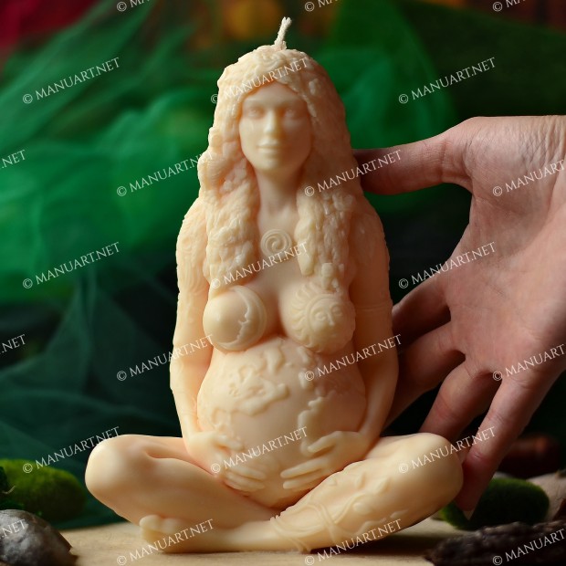 Silicone mold - Large 20 cm Millennial Gaia Mother Earth Goddess 3D - for making soaps, candles and figurines