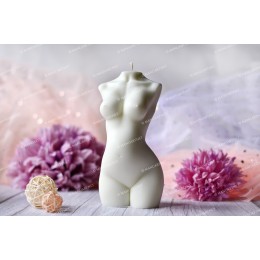 Silicone mold - Large 20 cm 8'' pregnant female torso 3D - for making soaps, candles and figurines