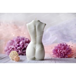 Silicone mold - Large 20 cm 8'' pregnant female torso 3D - for making soaps, candles and figurines