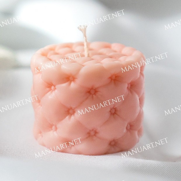Silicone mold - MINI Round Tufted Ottoman 3D - for making soaps, candles and figurines
