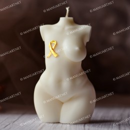 Breast Cancer Survivor plus size Goddess torso with cancer awareness ribbon 3D