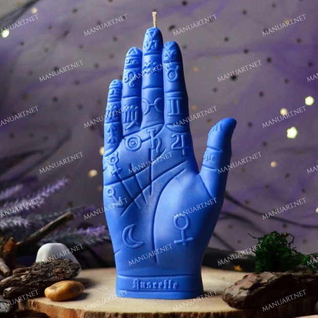 Silicone mold - Palmistry Hand with eye Illuminati 20cm - for making soaps, candles and figurines