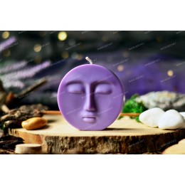 Silicone mold - Moon face 2D 75mm - for making soaps, candles and figurines