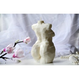 Silicone mold - 20 cm/8'' Geometric Plus size Woman torso - for making soaps, candles and figurines