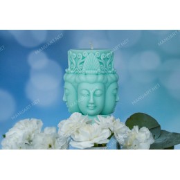 Silicone mold - Four faced buddha  - for making soaps, candles and figurines