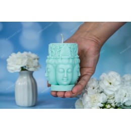 Silicone mold - Four faced buddha  - for making soaps, candles and figurines