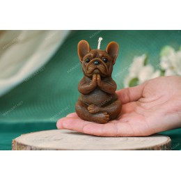 Silicone mold - French bulldog meditating - Paws together - for making soaps, candles and figurines