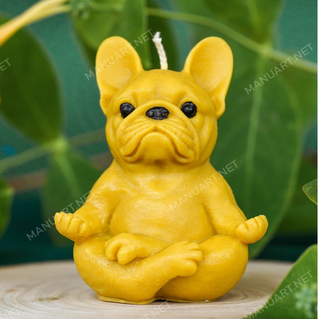 Silicone mold - French bulldog in Yoga - for making soaps, candles and figurines