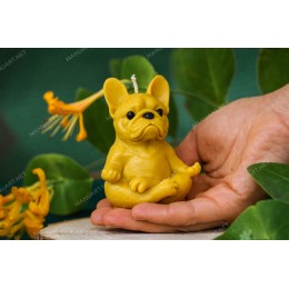 Silicone mold - French bulldog in Yoga - for making soaps, candles and figurines