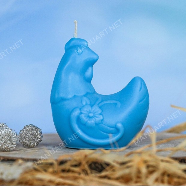 Silicone mold - Hen with flower  - for making soaps, candles and figurines