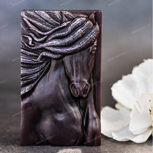 Silicone mold - Horse face - for making soaps, candles and figurines