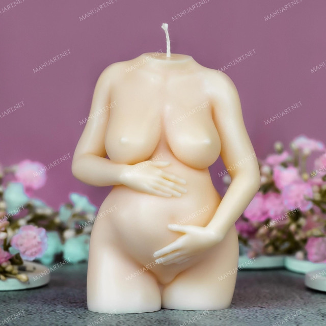 Silicone mold - Pregnant Female torso - for making soaps, candles and figurines