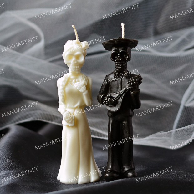 Silicone mold - Day Of The Dead Skeleton Couple - Male skeleton - for making soaps, candles and figurines