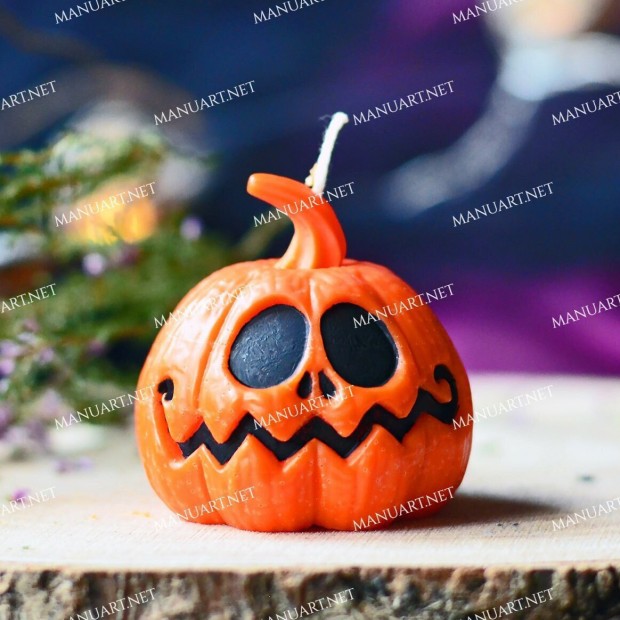 Silicone mold - Little Funny Halloween pumpkin - for making soaps, candles and figurines