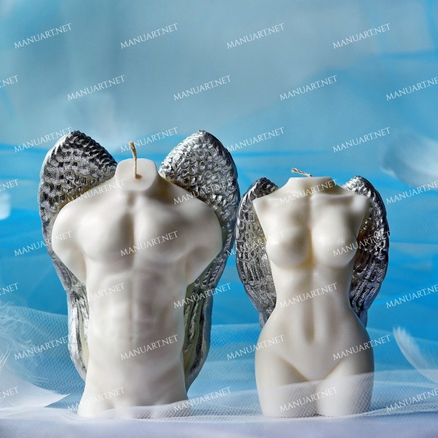 Silicone mold - Female Angel torso with wings #2 - for making soaps, candles and figurines
