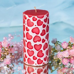 Cylinder with hearts - large hearts