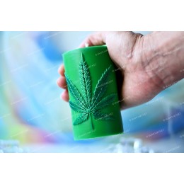 Silicone mold - Cannabis leaf cylinder - for making soaps, candles and figurines