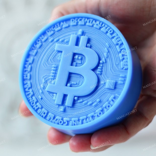 Silicone mold - Bitcoin - for making soaps, candles and figurines