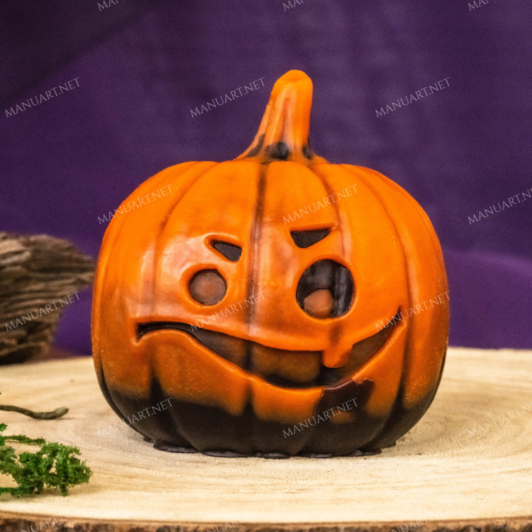 Silicone mold - Halloween pumpkin #1 - for making soaps, candles and figurines