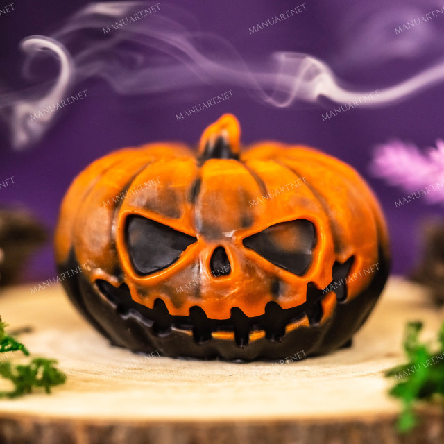 Silicone mold - Big halloween pumpkin #3 - for making soaps, candles and figurines