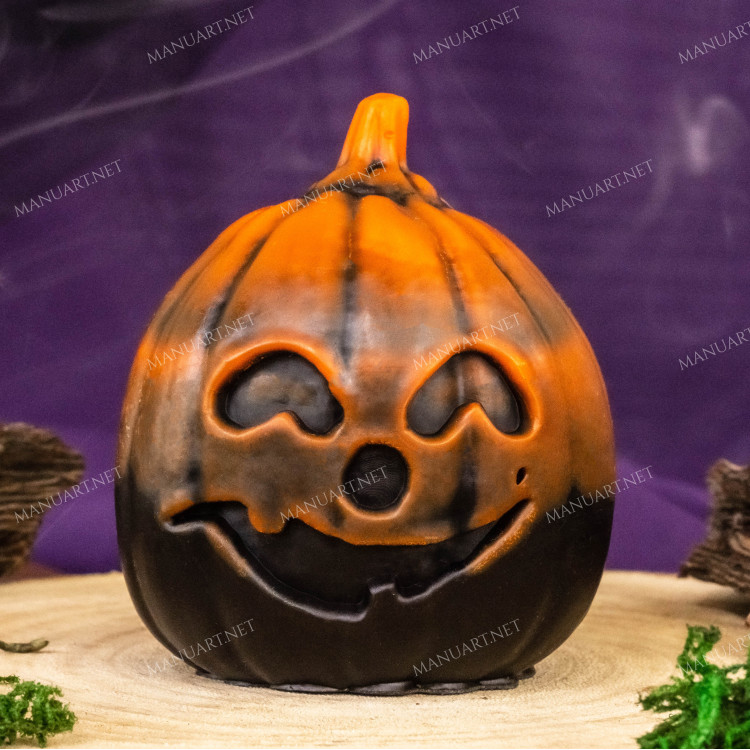 Silicone mold - Big halloween pumpkin #4 - for making soaps, candles and figurines