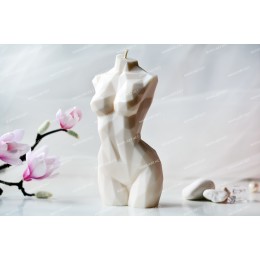 Silicone mold - Large 20 cm/8 inch geometric Woman torso 3D - for making soaps, candles and figurines
