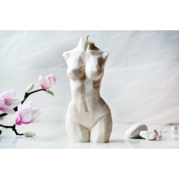 Silicone mold - Large 20 cm/8 inch geometric Woman torso 3D - for making soaps, candles and figurines