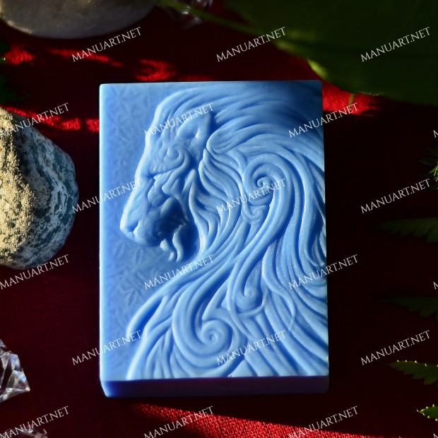 Silicone mold - Lion with a beautiful mane - for making soaps, candles and figurines