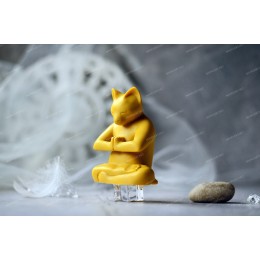 Silicone mold - Namaste cat - for making soaps, candles and figurines