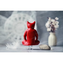 Silicone mold - Sitting zen cat - for making soaps, candles and figurines