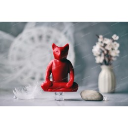 Silicone mold - Sitting zen cat - for making soaps, candles and figurines
