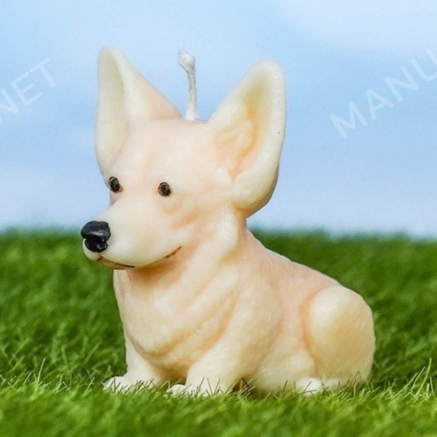 Silicone mold - Little tiny Corgi dog - for making soaps, candles and figurines