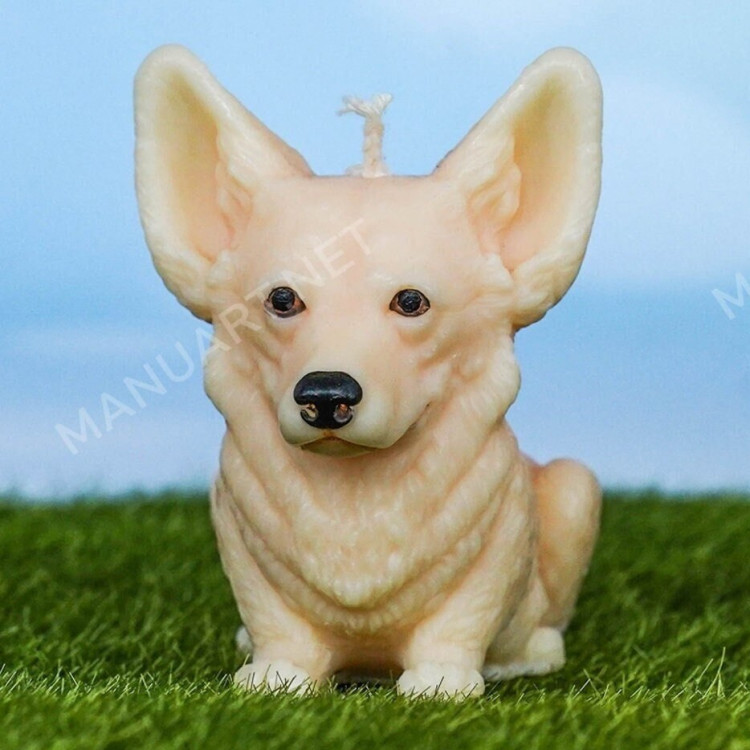 Silicone mold - Corgi dog - for making soaps, candles and figurines