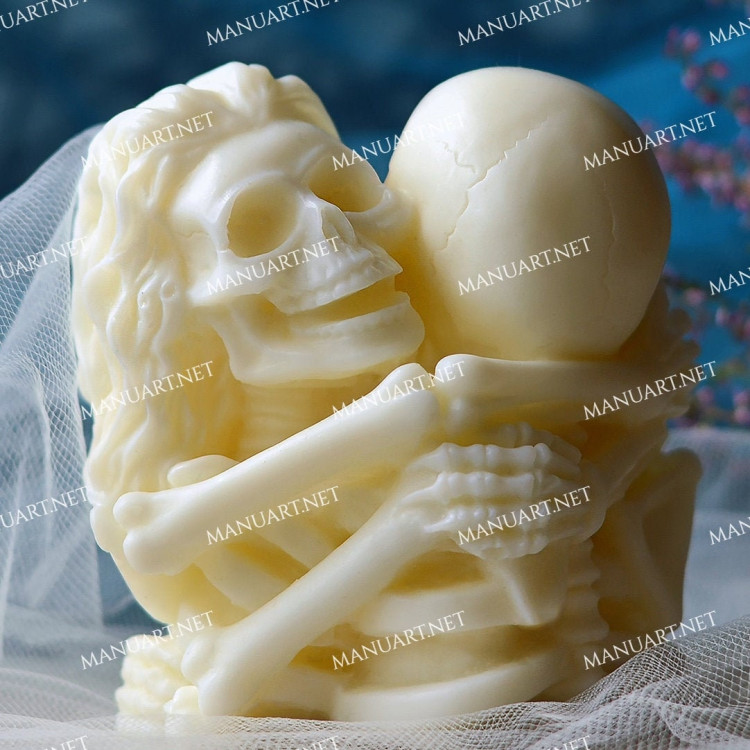 Silicone mold - Hugging skeletons - for making soaps, candles and figurines