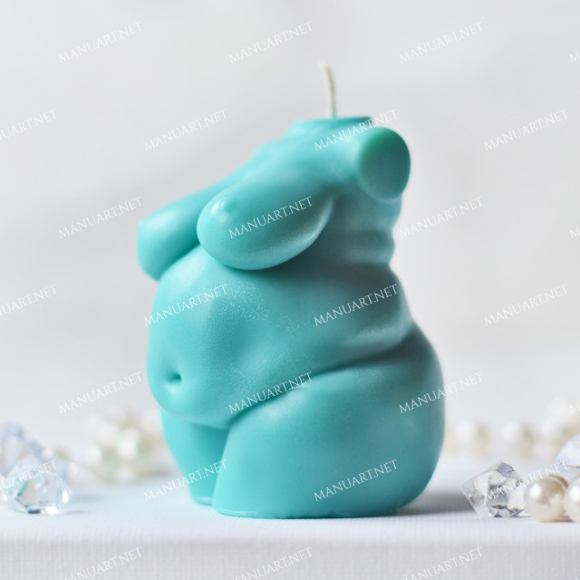 Silicone mold - Super chubby Woman torso 3D small - for making soaps, candles and figurines